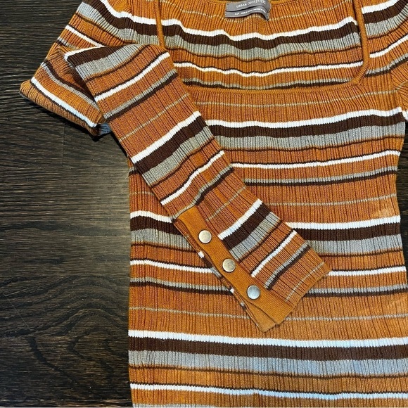 Women’s | Urban Outfitters Brown Striped Scoop neck Sweater | Small Petite - Picture 6 of 10
